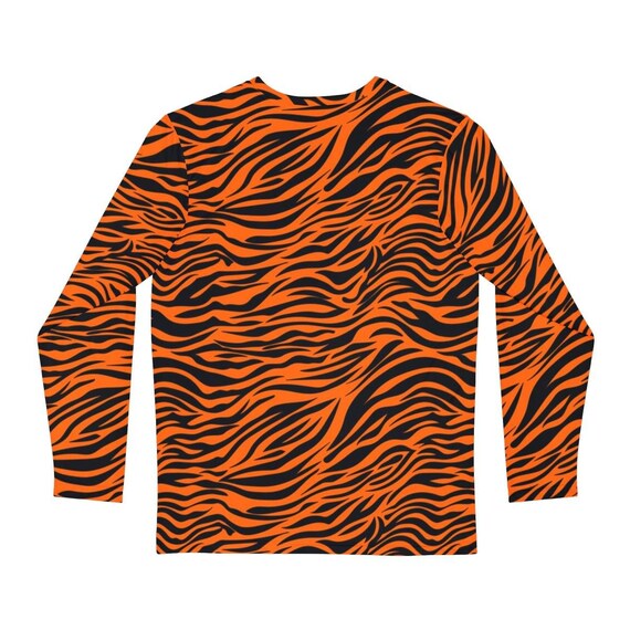 Tiger Stripe Men's Long Sleeve Shirt / Tiger Pattern Men's Long