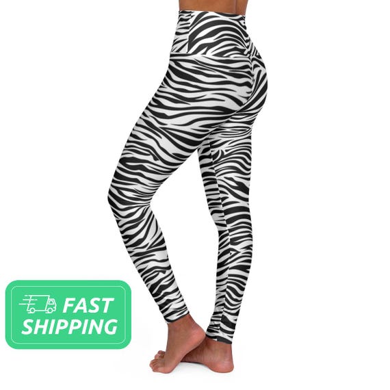 Leggings a vita alta con motivo zebrato Leggings a vita alta con