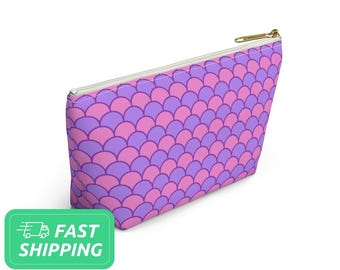 Pink-Purple Mermaid Pattern Accessory Pouch / Mer Maid Accessory Pouch / Mermaiding Accessory Pouch / Makeup Bag