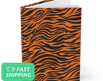 Tiger Stripe Journal / Tiger Pattern Journal / Hardcover Notebook / Diary (Matte Finish)