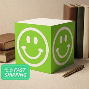Smiley Face Post-it Note Cube | Colorful Sticky Notes | Fun Office Supplies | bestie gift | Memo Pad | Stationery Gift | work wife gift