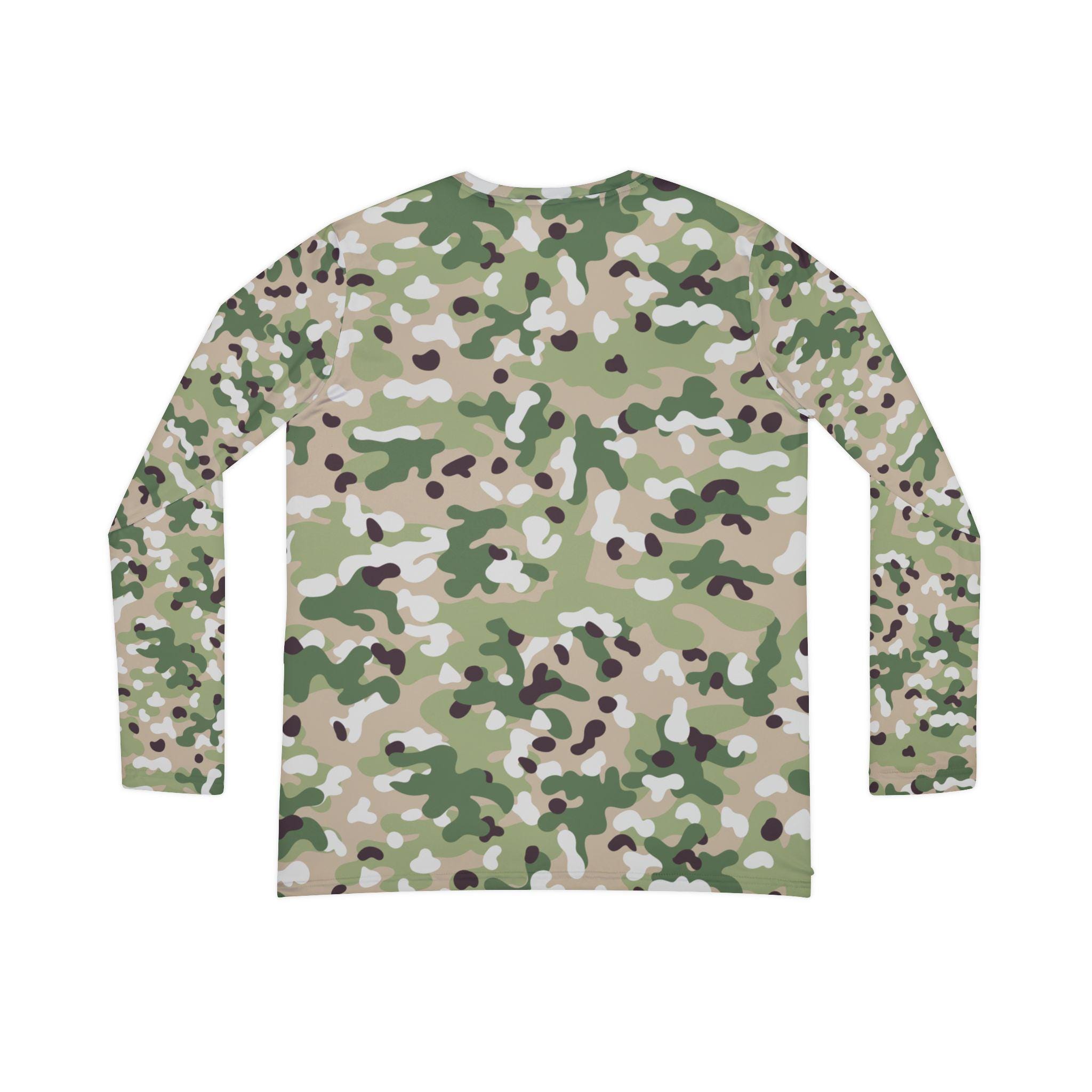 Forest Camo Long Sleeve V-neck Shirt / Camouflage Long Sleeve V 