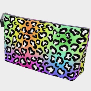 Rainbow Leopard Makeup Bag