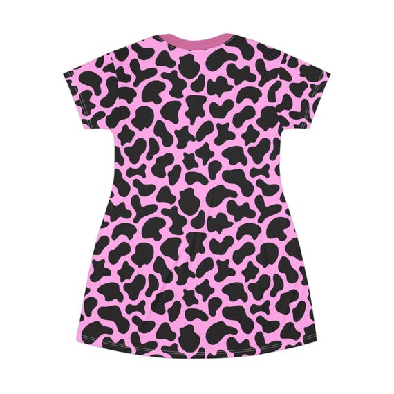 cow print t shirt dress Pink Cow Print T-Shirt Dress