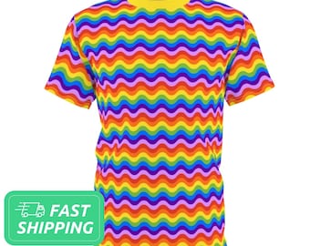 Rainbow Wave T-Shirt / Rainbows Pattern T-Shirt / Tee Shirt / TShirt