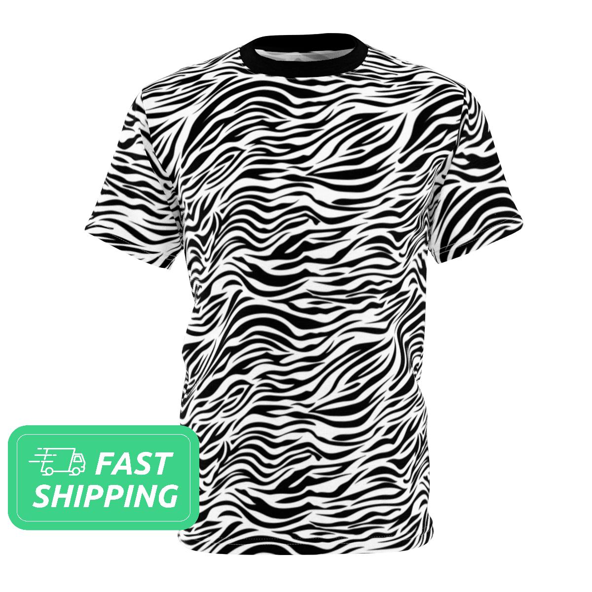 Zebra Pattern T-shirt / Striped Pattern T-shirt / Tee Shirt 