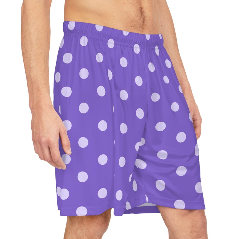 Mayor Lewis's Lucky Purple Basketball Shorts, Star Dew Valley Inspired Athletic Wear, Gaming Gift for Gamers, Lucky Charm Clothing, Sporty image 5