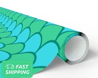 Papeles de regalo con diseño de sirena en azul y verde / Papeles de regalo con motivos de sirenas / Papeles de regalo con motivos de sirenas / Papel para envolver regalos