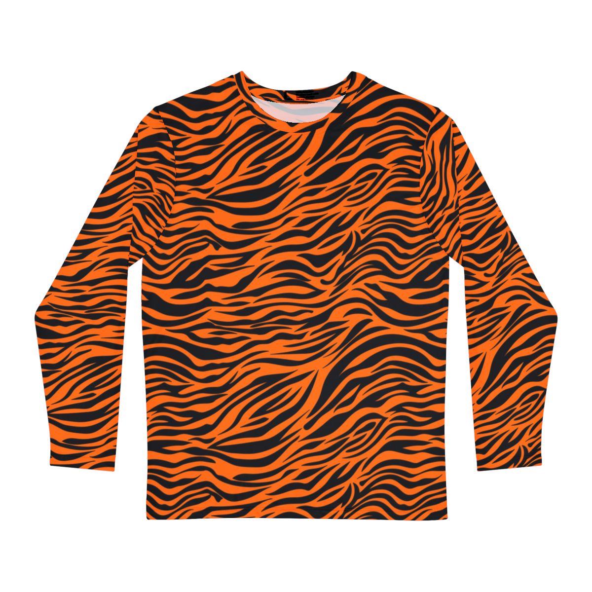 Tiger Stripe Men's Long Sleeve Shirt / Tiger Pattern Men's Long