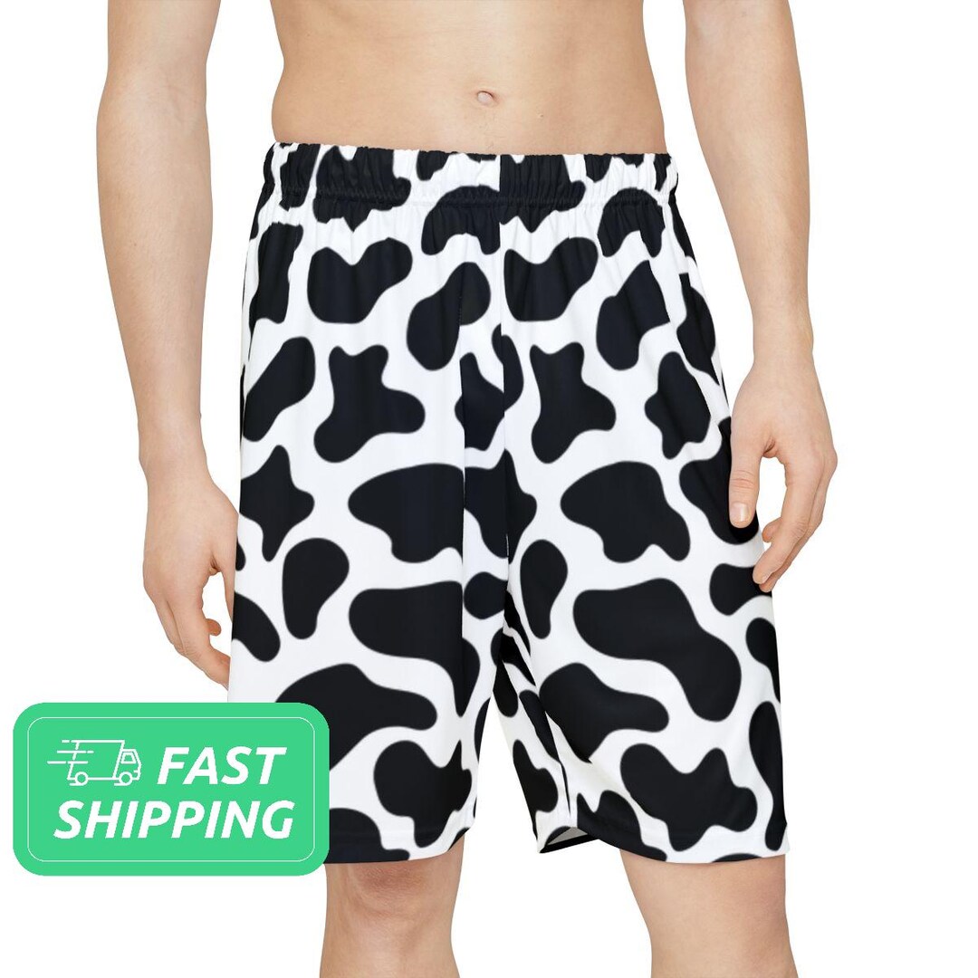 Cute Cow Print Men's Shorts