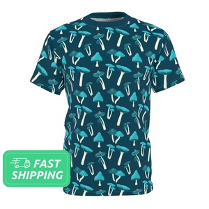 Blue Mushroom T-Shirt / Tee Shirt / TShirt