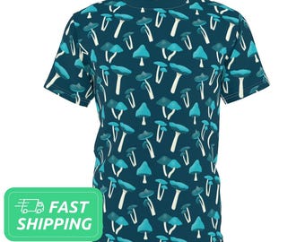Blue Mushroom T-Shirt / Tee Shirt / TShirt