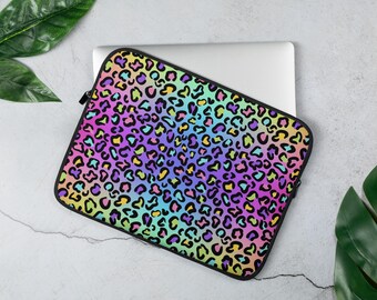 Rainbow Leopard Laptop Sleeve