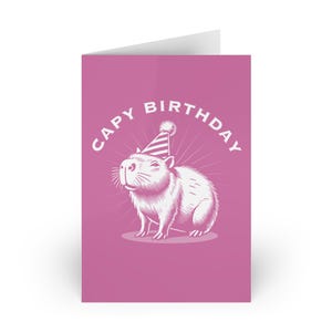 Leuke capibara-verjaardagskaart / capibara-illustratie / capy-verjaardag / grappige gelukkige verjaardagskaart