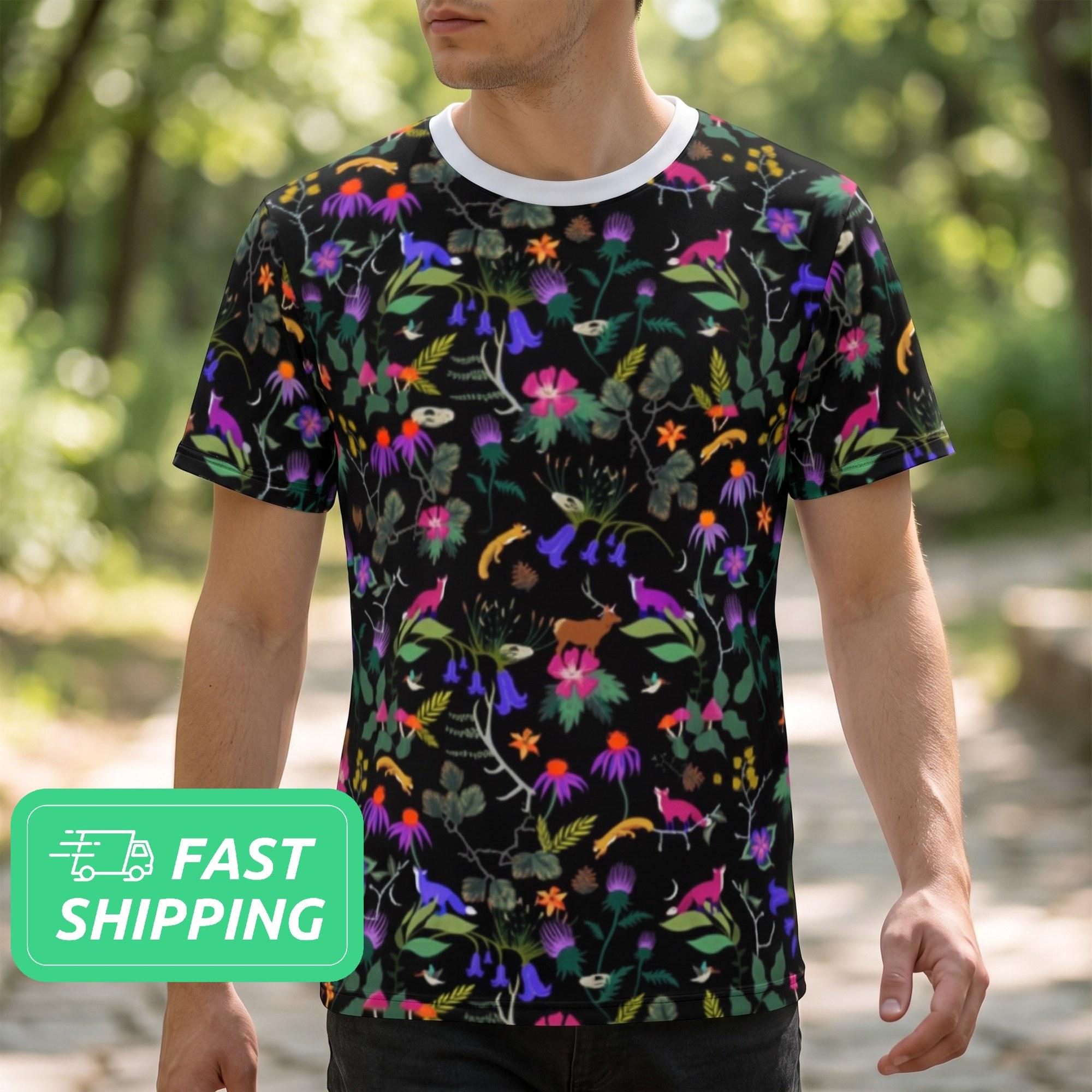 自然柄Tシャツ／森柄Tシャツ／Tシャツ - Etsy 日本