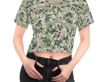 Forest Camo Crop Top / Camouflage Crop Top / Camouflaged Crop Top / Crop Tee