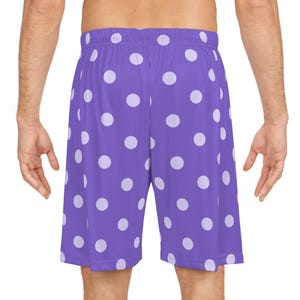 Mayor Lewis's Lucky Purple Basketball Shorts, Star Dew Valley Inspired Athletic Wear, Gaming Gift for Gamers, Lucky Charm Clothing, Sporty image 4