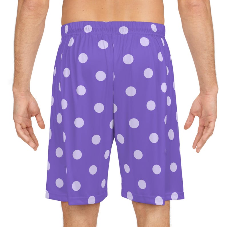 Mayor Lewis's Lucky Purple Basketball Shorts, Star Dew Valley Inspired Athletic Wear, Gaming Gift for Gamers, Lucky Charm Clothing, Sporty image 4
