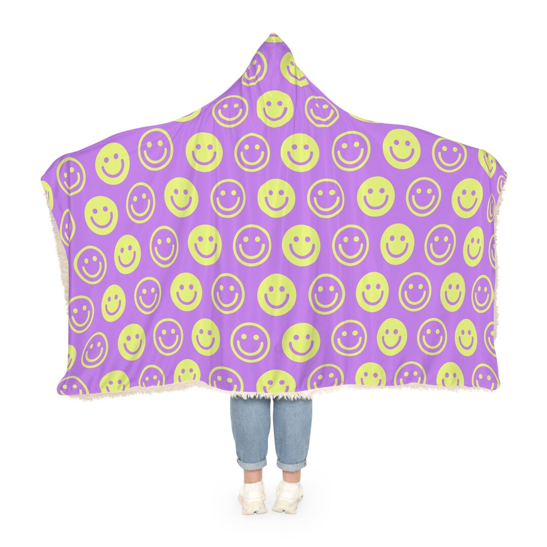 Smiley Face Snuggle Blanket / Hooded Blanket / Sherpa Throw / Etsy