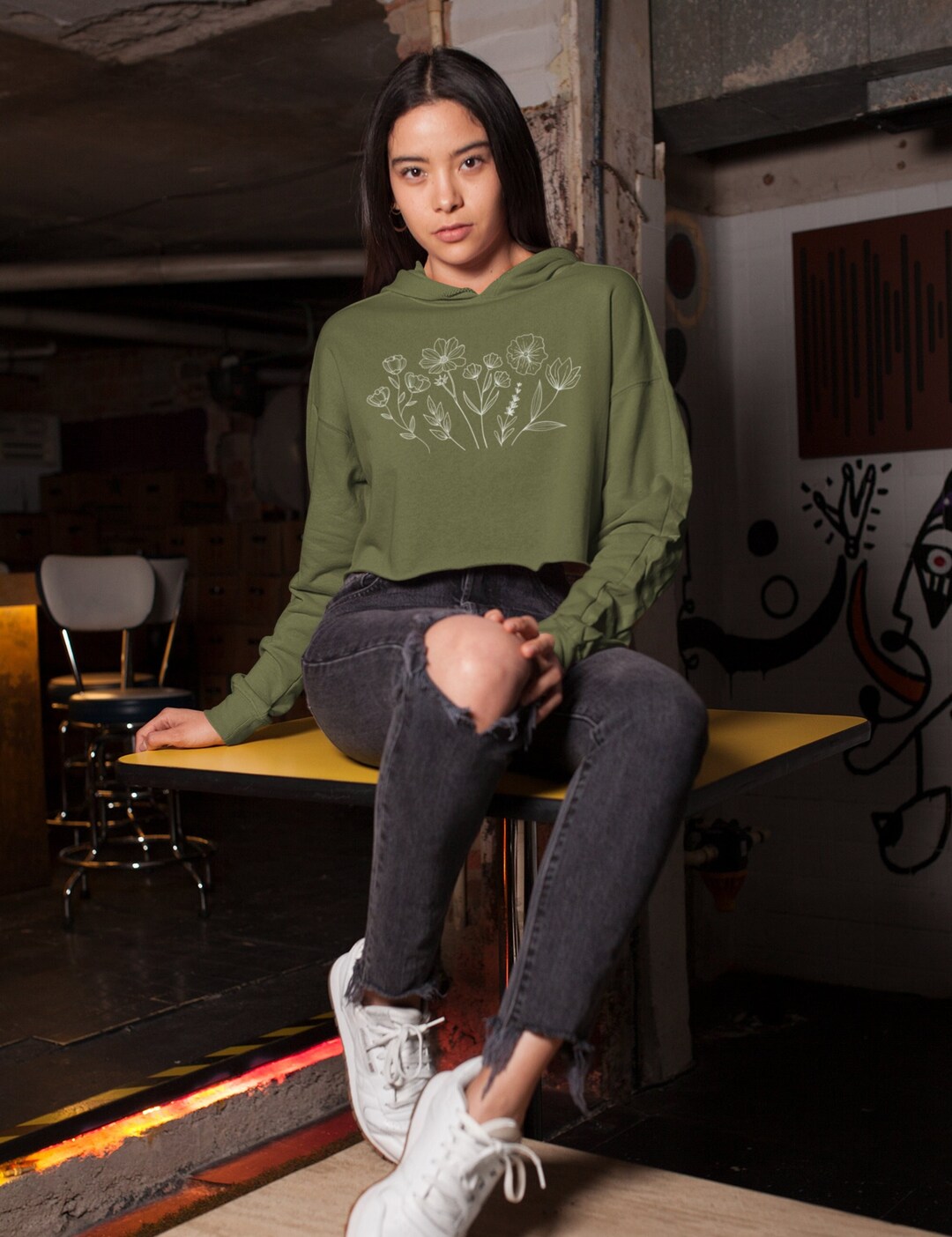 Tone on Tone Floral Hoodie main image 1