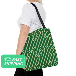 Green Art Deco Tote Bag / Artdeco Tote Bag