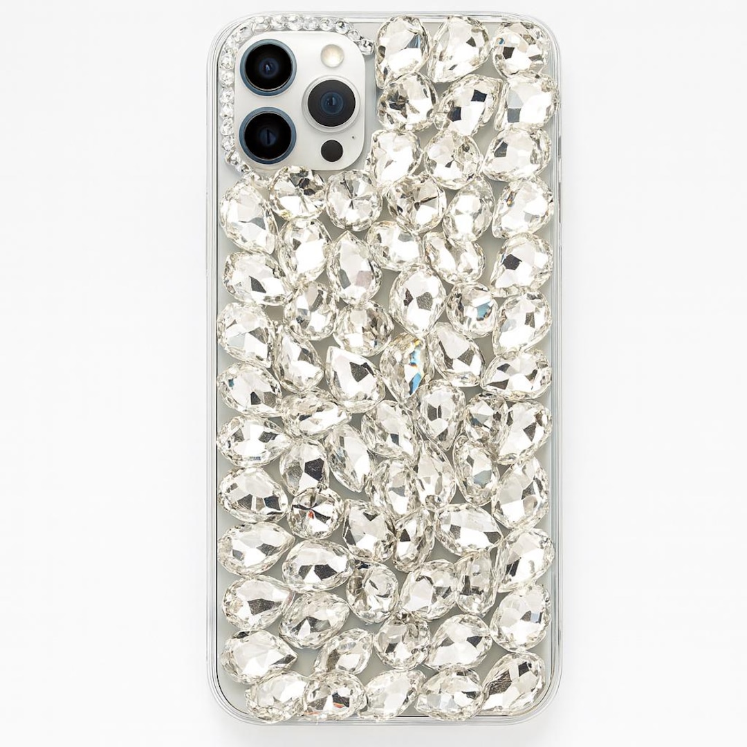 Silver Bling Case iPhone Rhinestone Crystal Cover for iPhone 11 12 13 ...
