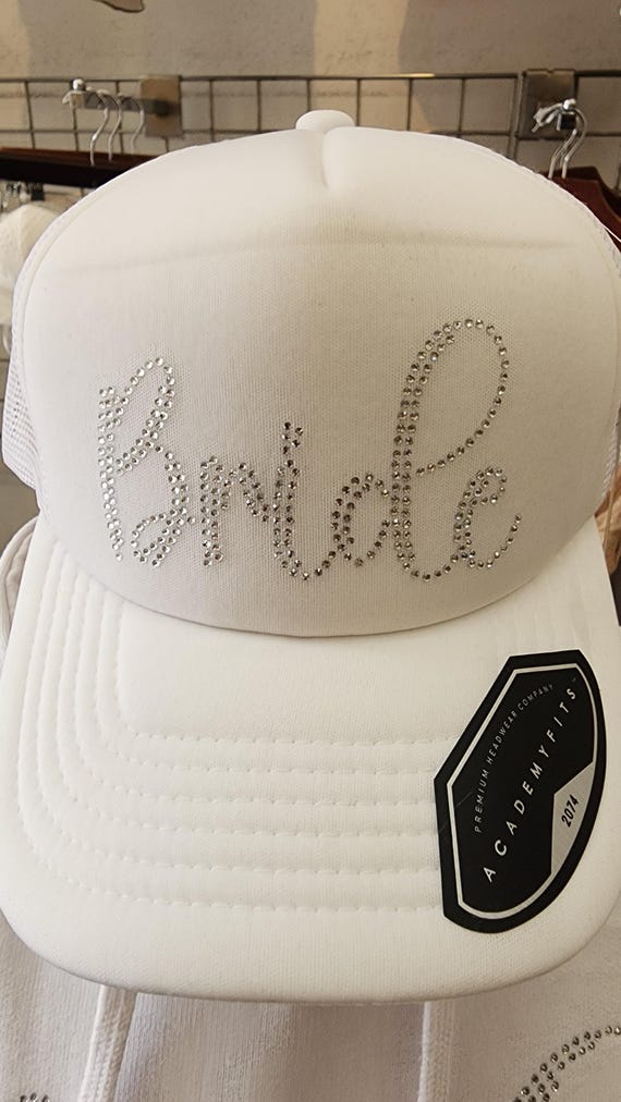 Bride Bling Hat Crystal Rhine Trucker Cap White - Etsy display picture 3