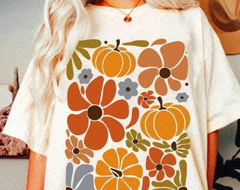 Boho Floral Fall Png, Pumpkin Season Png, Fall Pumpkin Sublimation Shirt Png, Pumpkin png, Thanksgiving Png, Autumn Vibes Png, Fall Shirt