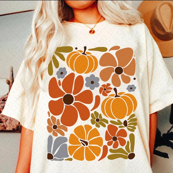 Boho Floral Fall Png, Pumpkin Season Png, Fall Pumpkin Sublimation Shirt Png, Pumpkin png, Thanksgiving Png, Autumn Vibes Png, Fall Shirt
