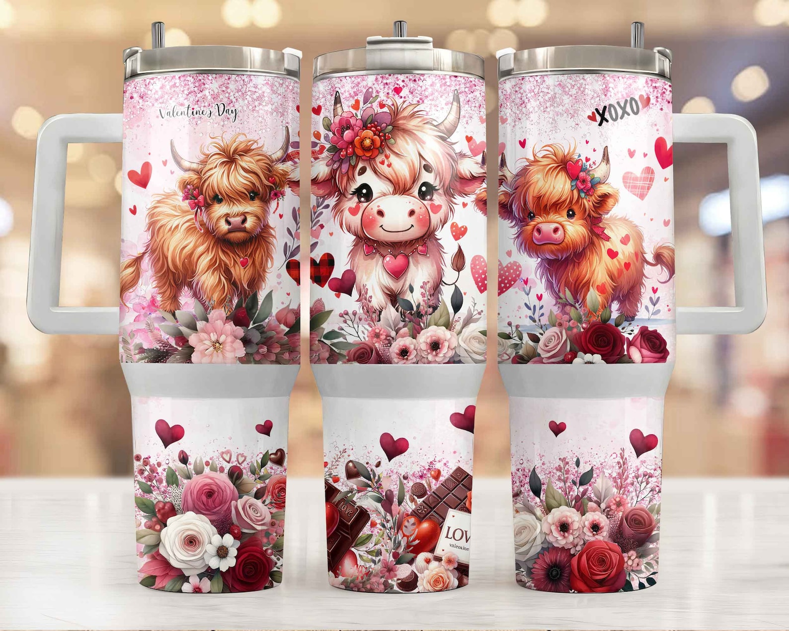Bundle PNG 40 Oz Highland Cow Tumbler Wrap, 40oz Tumbler PNG Highland ...