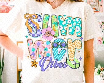 Coquette Summer Vibes PNG, Preppy Summer Png, Retro Beach Png, Maglietta Retro Beach Png, Maglietta Summer Vibes Png, Sublimazione Png, Estate alla moda