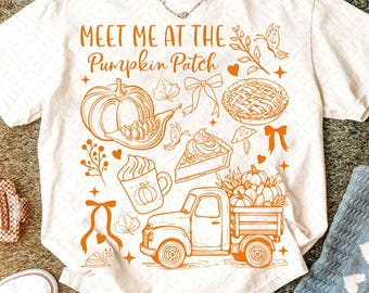Pumpkin Patch Png, Coquette Fall Pumpkin Png, Boho Floral Fall Png, Vintage Autumn Shirt Design, Cozy Fall Sublimation, Fall Truck Png