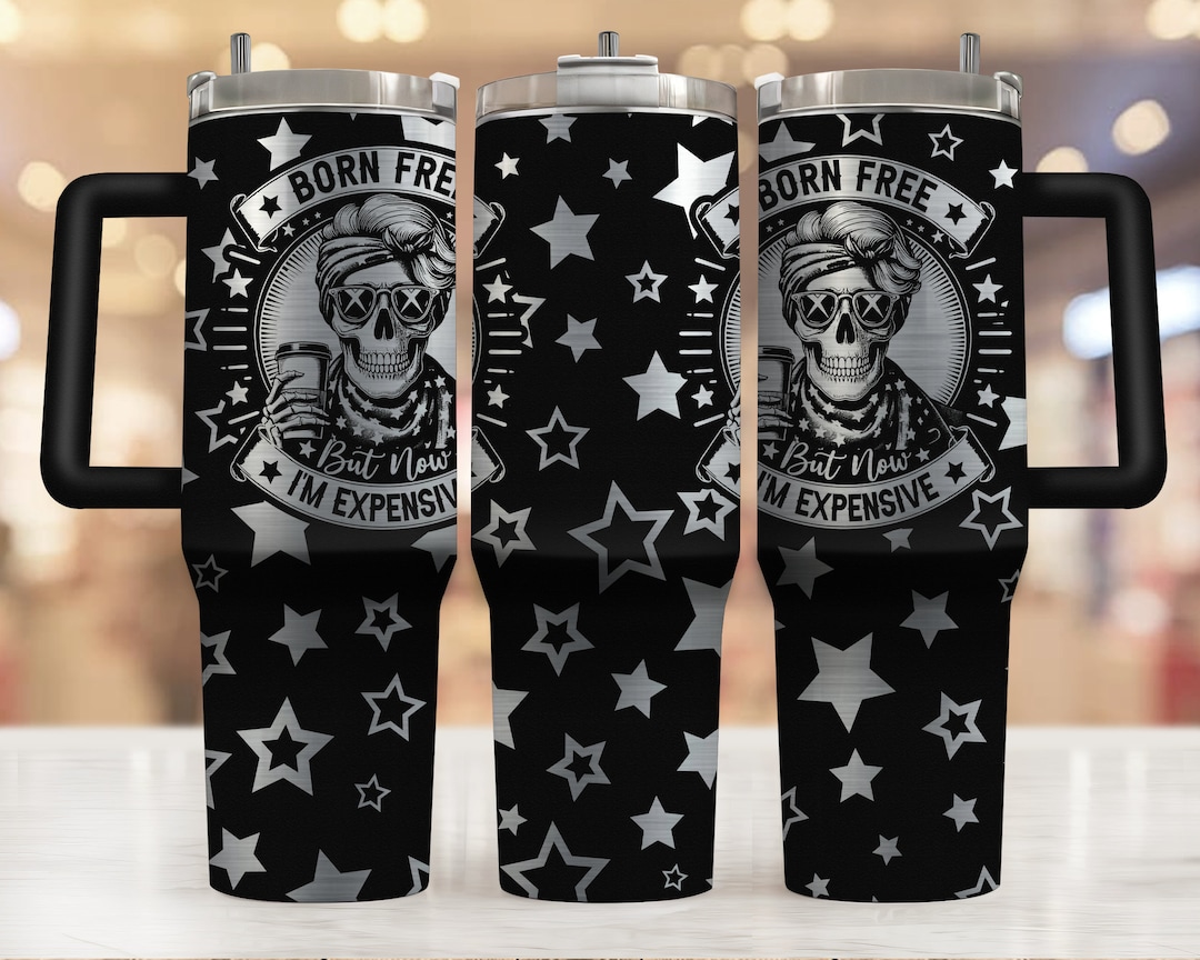Born Free but Now I'm Expensive Tumbler Wrap Laser Svg, 40 Oz Laser Engraving 4th of July