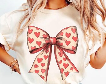 Valentine's day Heart Coquette bow Png, Retro Valentine Shirt Design, Valentine's Day Png, Valentine Love Png, valentine's day bow png