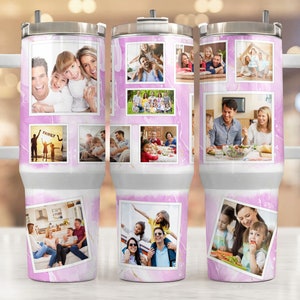 Foto's Maak je eigen fotolijst Tumbler 40oz Quencher Tumbler Wrap, Family Photo Design Sublimatie, Valentijnscadeau, Instant Digital