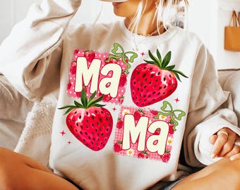 Coquette Mama Strawberry Brushstroke Png, Cute Strawberry Floral Mama Glitter Png, Everyday Png, Custom Preppy Mama, Rutig Sublimation