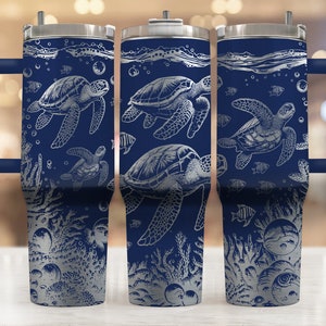 Turtle Tumbler Wrap Laser Svg, 40oz Laser Engraved Sea Baby Turtle Tumbler, Laser Engraving Svg, Summer 40 oz Tumbler Laser File Svg Design
