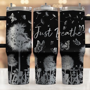 40oz Tumbler Wrap Svg, Just Breathe 40oz Tumbler Laser Engraving Wrap, 40oz Laser Engraved Svg, Laser Engraving Svg