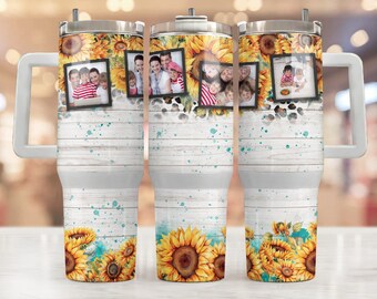 40oz Picture Tumbler Wrap Sublimation PNG, Image 40oz Tumbler PNG, 40oz Sublimation Design, Add Photo Tumbler Wrap, Digital Download