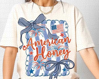 American Honey Coquette Png, Preppy 4th of July PNG, Girly Memorial Day Png, Vintage USA Png, Independence Day png, Land of the Free