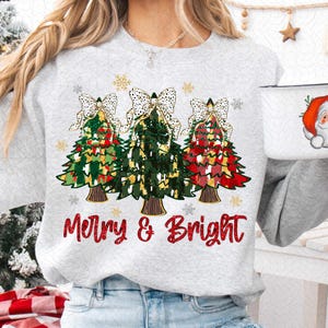 Colorful Coquette Glitter Christmas Tree Png, Merry and Bright Christmas Tree Png, Christmas Coquette Bow Dalmantian Dots Png, brushstroke