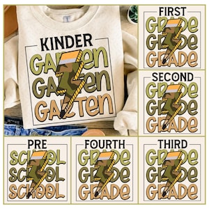 Retro Back to School Bundle, Kindergarten, First Day Of School, School Png, Retro PNG, First/Second/Third Grade Design, School Bundle Png