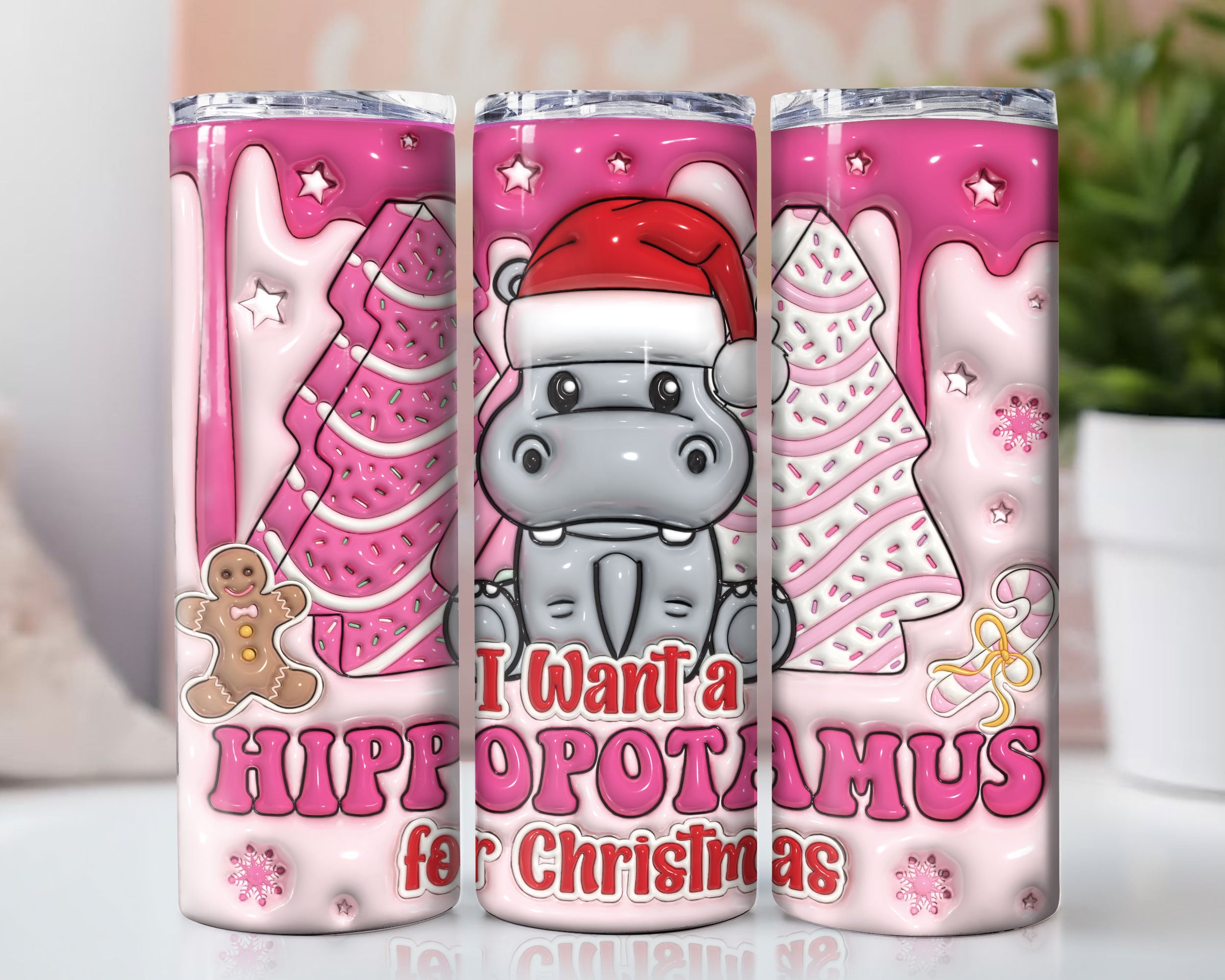 I Want A Hippopotamus For Christmas Tumbler Design, Hippopotamus Santa 20oz  Skinny Png, Christmas Tumbler With Lid and Straw, Hippo Sublimation Design,  Instant Download - So Fontsy