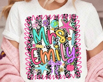 Custom Striped Neon Back To School Png, Pre-K To Fourth Grade, Preppy Teacher Png, First Day Of School, School Boy/ Girl Png, Colorful