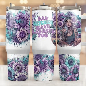 40oz Tumbler Wrap Bad Bitches , Sublimation design templates, 40oz png Digital download. Clip art download, 40oz tumbler with handle