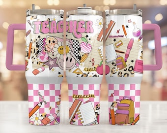 Teacher 40oz Tumbler, Teacher Tumbler Wrap, Western Teacher, Back To School Png, 40oz Tumbler Wrap, Teacher Life, 40oz Handle Tumbler Wrap
