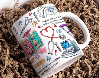 Nurse Mug Sublimation design, Nurse Life 11 oz & 15oz mug wrap, Nurse Thank You Gift, Nurse Mug Wrap, Coffee Mug Png, Digital Download