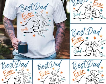 1-5 Fist Bump Father's Day Bundle Png, Best Dad Ever Fist Bump Png, Hunter Dad Png, Retro Dad Png, Add Name Toddler Kid, Digital Download