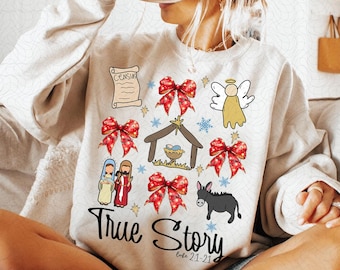 Coquette Jesus Christmas Png, Baby Jesus Png, Christian True Story Png, Coquette Bow Png, Bible Verse Png, Nativity Scene Png, Oh Holy Night