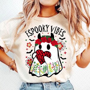 Espooky Vibes png, Floral Ghost png, Mexicaans Concha Bread png, Mexican Day of Dead png, Spooky Mama png, griezelseizoen png, sublimatie png